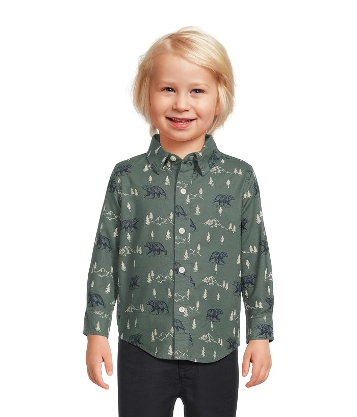 Janie and Jack Printed Twill Button Down Shirt (Infant)