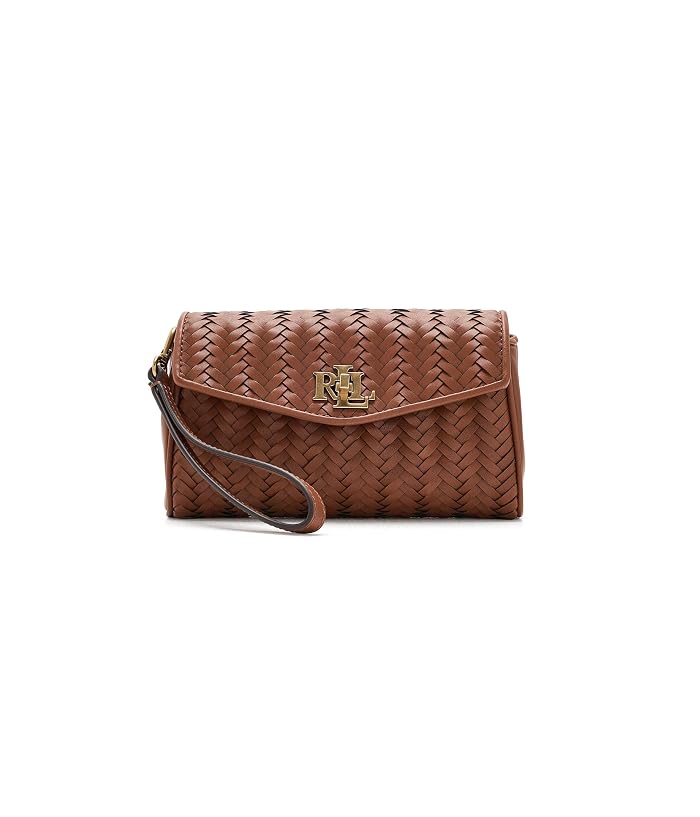 Lauren Ralph Lauren Woven Leather Tanner Crossbody Wallet