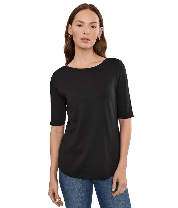L.L.Bean Pima Boatneck Elbow Sleeve Shirt