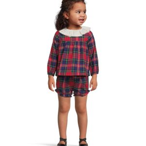 Janie and Jack Plaid Ruffle Collar Set (Infant)