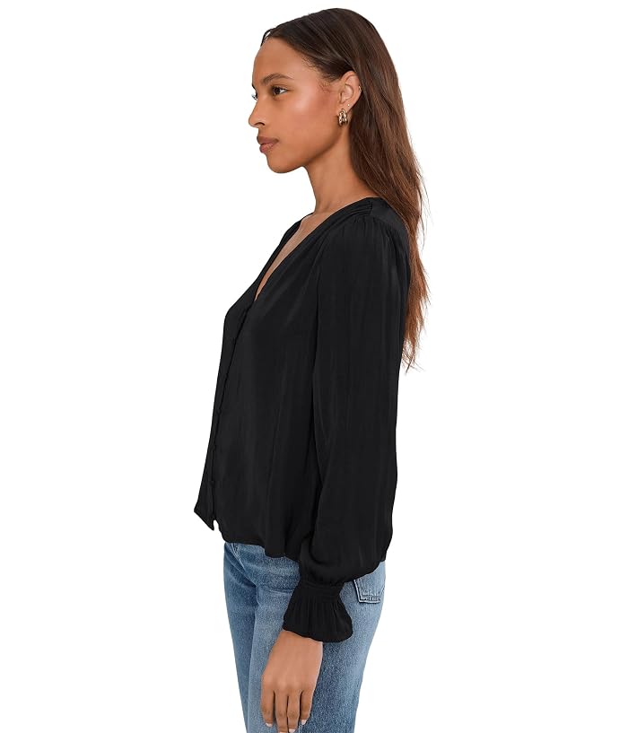 Liverpool Los Angeles Long Sleeve Button Front Woven Top With Smocking - Image 3