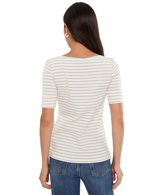 Lauren Ralph Lauren Petite Striped Stretch Cotton Boatneck Tee - Image 4