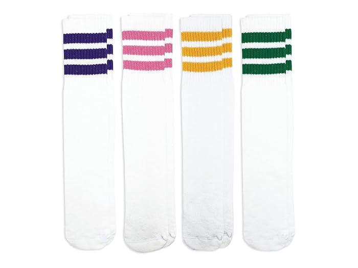 Jefferies Socks Boys' Girls Unisex Stripe Assorted Knee High Tube Socks 4 Pack - Image 2
