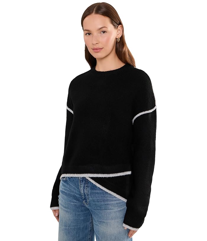 Liverpool Los Angeles Long Sleeve Crew Neck Sweater with Cream Tulip Hem