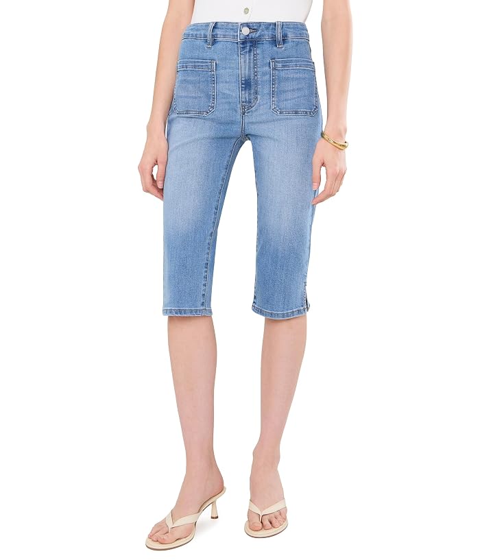 Liverpool Los Angeles Mid-Rise Denim Capri with Patch Pockets 19" Inseam