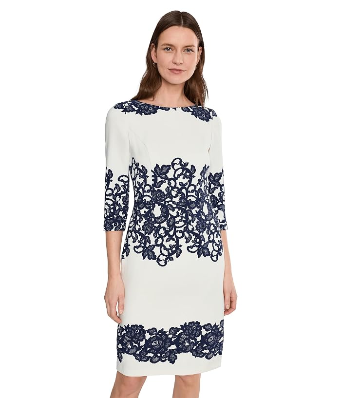 Adrianna Papell Scroll Lace Short Dress