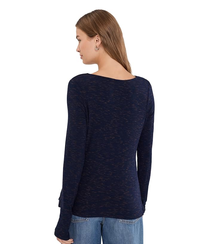 Liverpool Los Angeles Long Sleeve Asymmetrical Neck with Ruffle Knit Top - Image 4