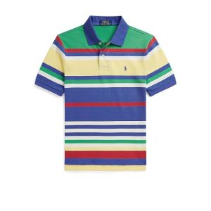 Polo Ralph Lauren Kids Striped Cotton Mesh Polo Shirt (Big Kid)