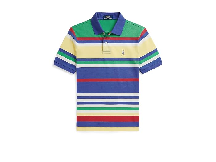 Polo Ralph Lauren Kids Striped Cotton Mesh Polo Shirt (Big Kid)