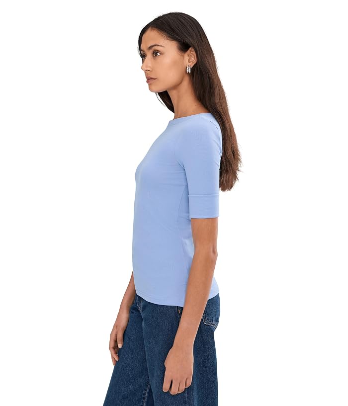 Lauren Ralph Lauren Stretch Cotton Boatneck Tee - Image 3