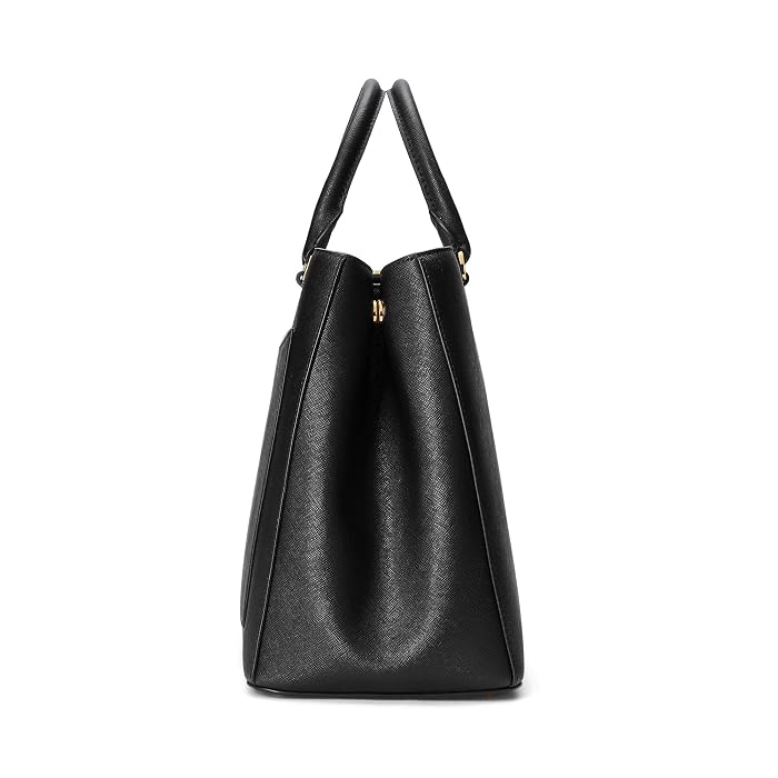 Lauren Ralph Lauren Crosshatch Leather Large Hanna Satchel - Image 3