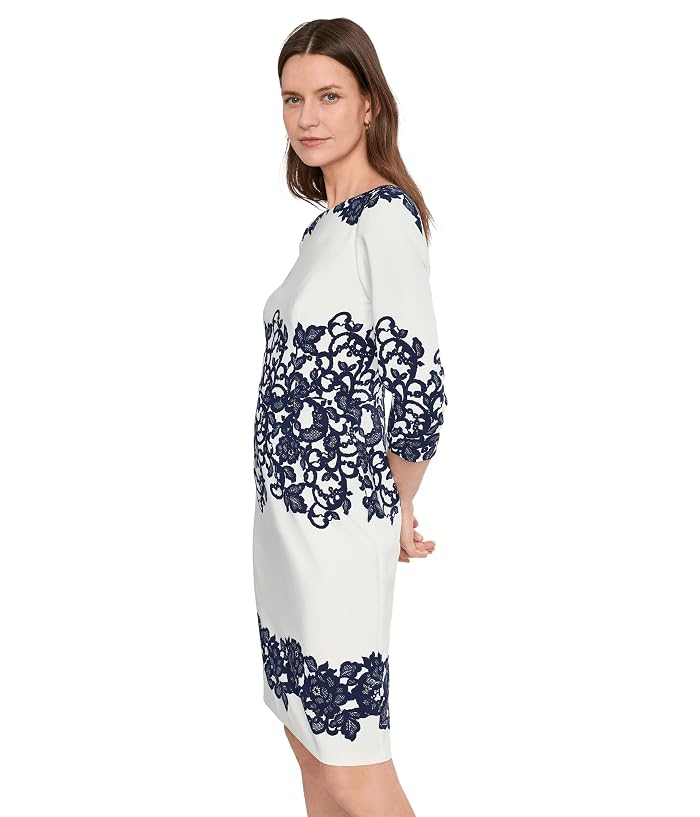 Adrianna Papell Scroll Lace Short Dress - Image 3