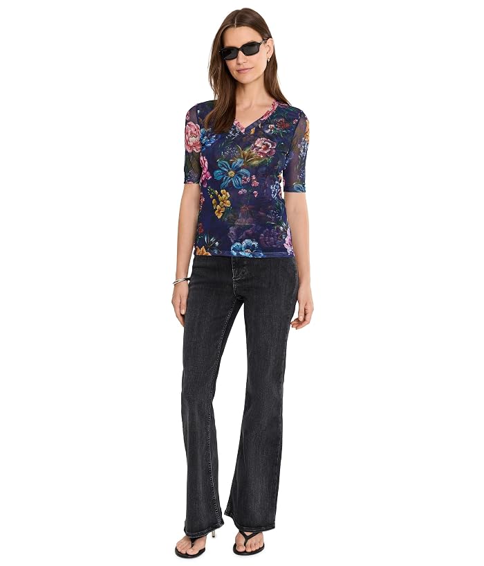Johnny Was V-Neck Elbow Sleeve Mesh Top - Image 2