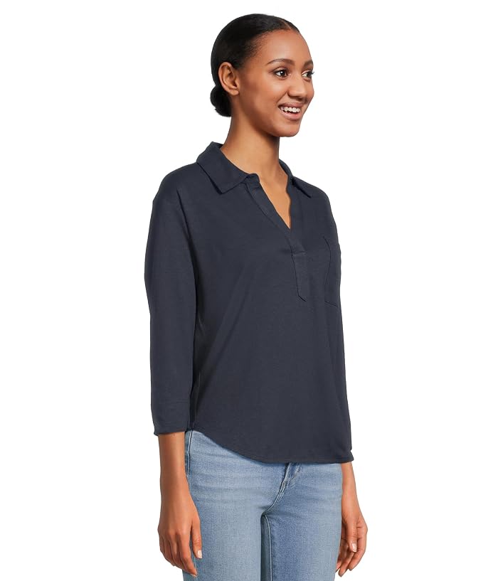 L.L.Bean Cotton Linen Tee Splitneck - Image 2