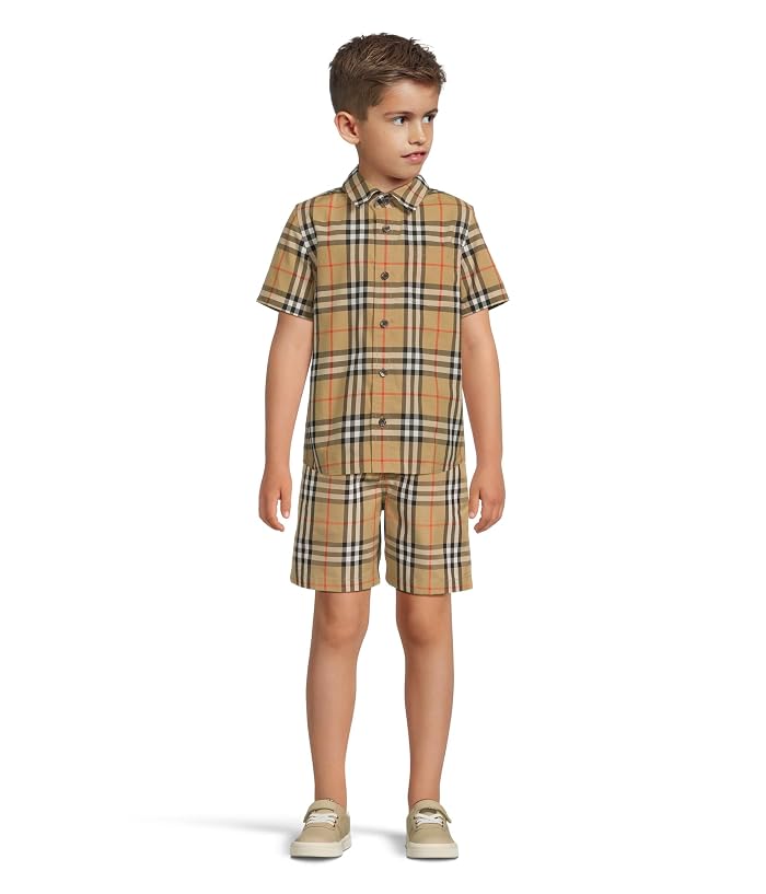 Burberry Kids Owen Short Sleeve Check Shirt (Big Kid) - Image 4