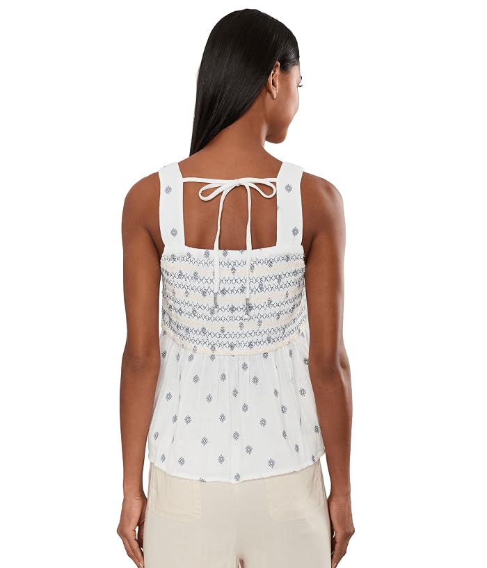 Liverpool Los Angeles Sleeveless Smocked Woven Top with Embroidery - Image 4