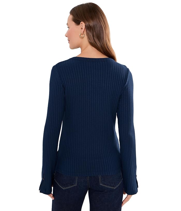 Liverpool Los Angeles Long Sleeve with Slit Scoop Neck Knit Top - Image 4