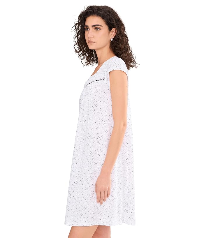 Eileen West Cotton Knit Cap Sleeve Short Gown - Image 3