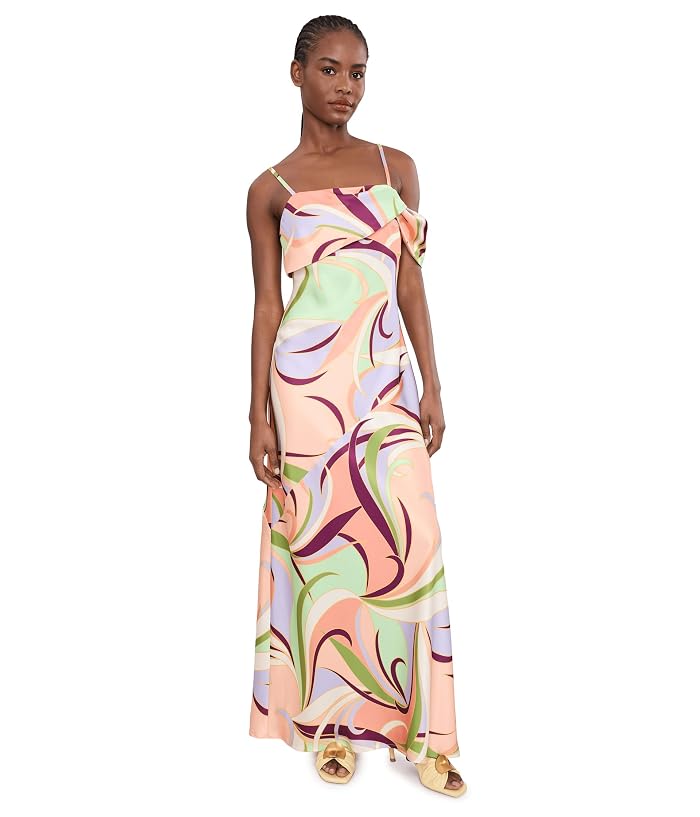 Avec Les Filles Printed Satin Bias Cut Maxi Dress - Image 2