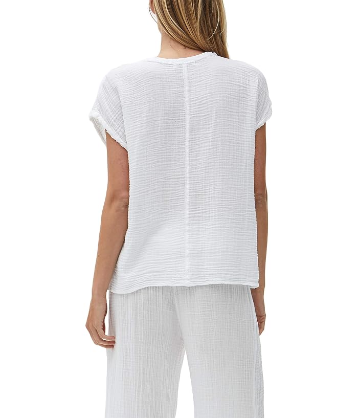 Michael Stars Draya Double Gauze V-Neck Tee - Image 3