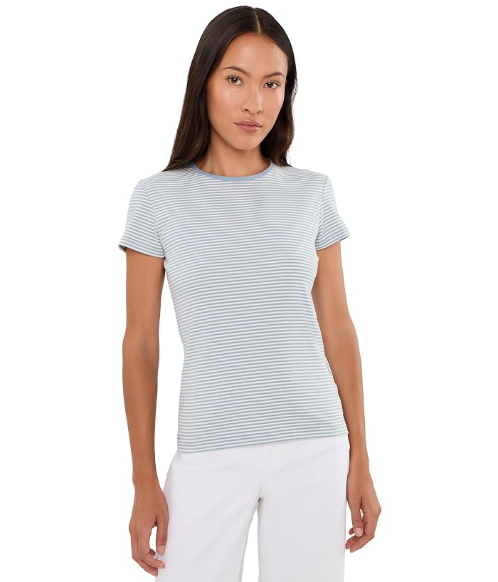 Lauren Ralph Lauren Petite Striped Rib-Knit Stretch Cotton Tee