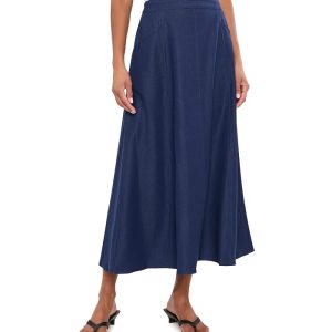 Vince Camuto Denim Seamed Skirt