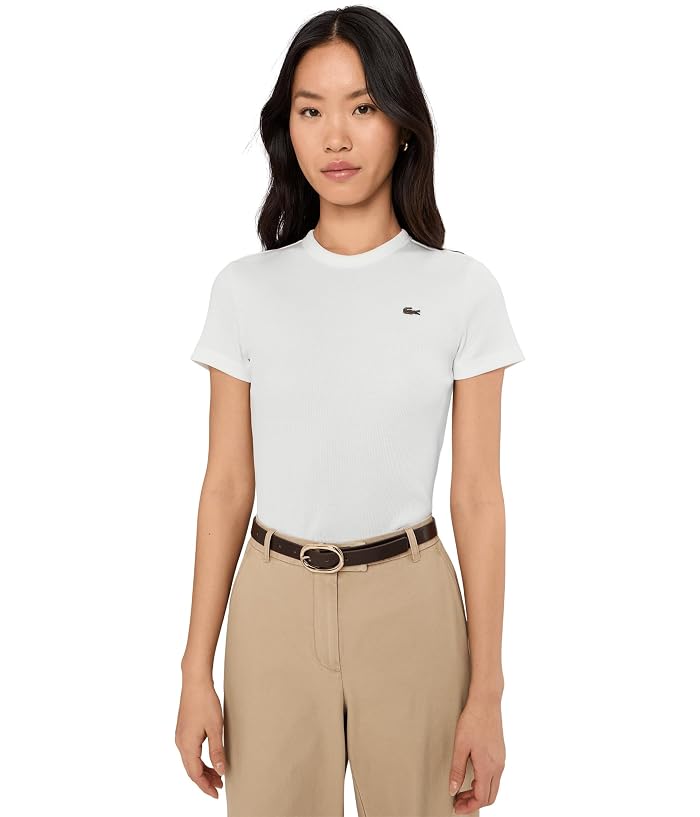 Lacoste Slim Fit Ribbed Cotton T-Shirt