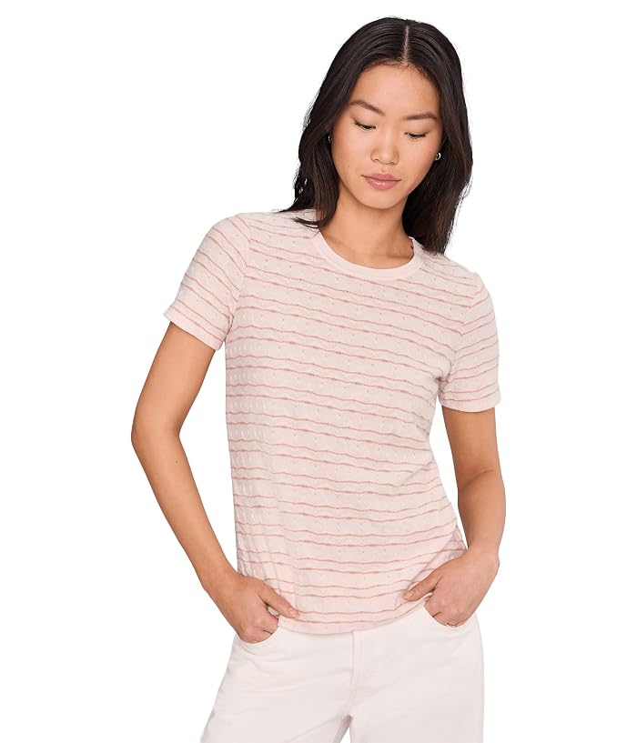 Liverpool Los Angeles Short Sleeve Crew Neck Knit Tee With Rib Trim