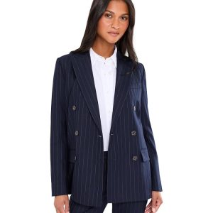 Lauren Ralph Lauren Pinstripe Double-breasted Twill Blazer