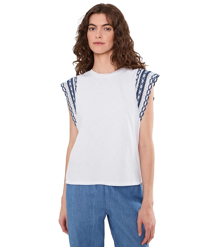 NIC+ZOE Knit Trim Cotton Slub Top