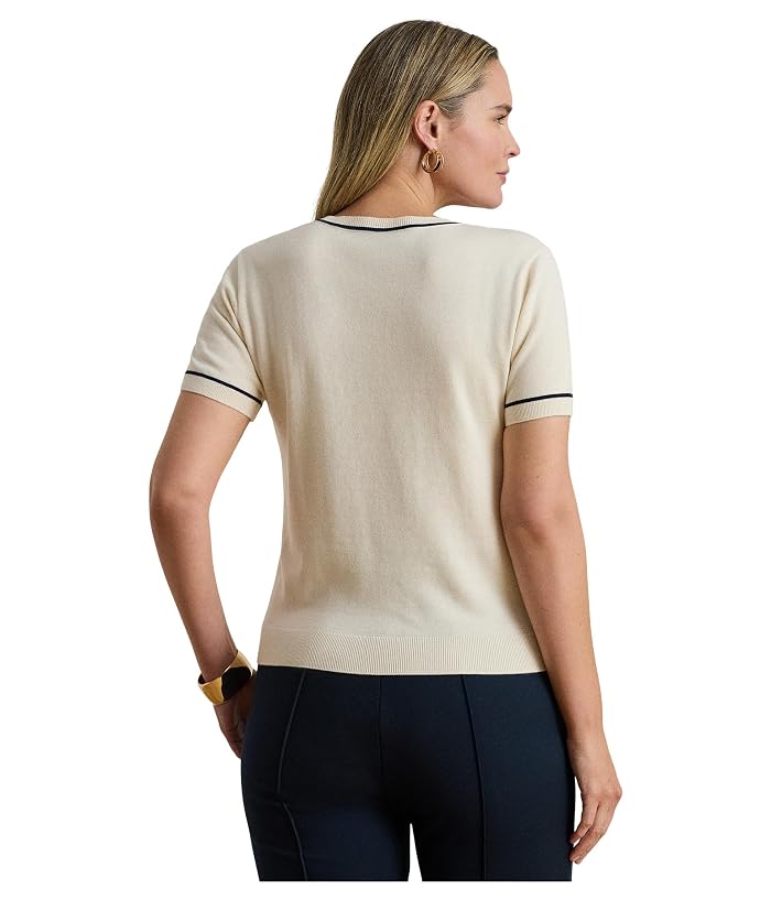 Lauren Ralph Lauren Plus Size Two-Tone Short Sleeve Sweater - Image 2