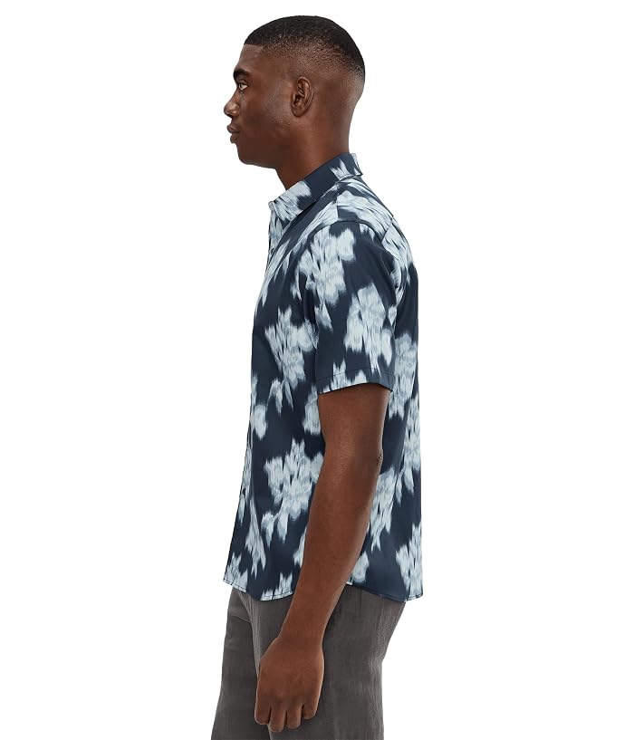 Vince Blurred Roses Short Sleeve French Placket Shirt - Image 3