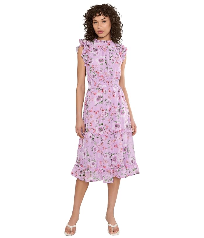 CeCe Flutter Sleeve Smocked Waist Midi Dress - Image 2