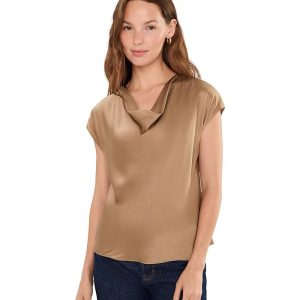 Vince Cowl Neck Cap Sleeve Blouse
