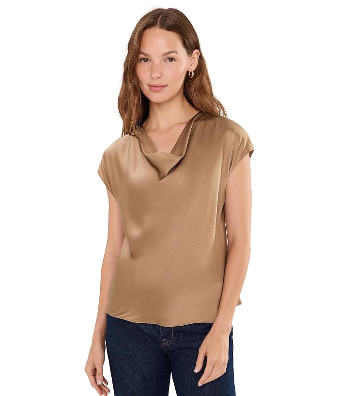 Vince Cowl Neck Cap Sleeve Blouse