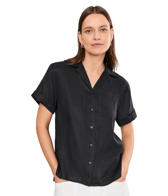 Lauren Ralph Lauren Linen Short Sleeve Camp Shirt