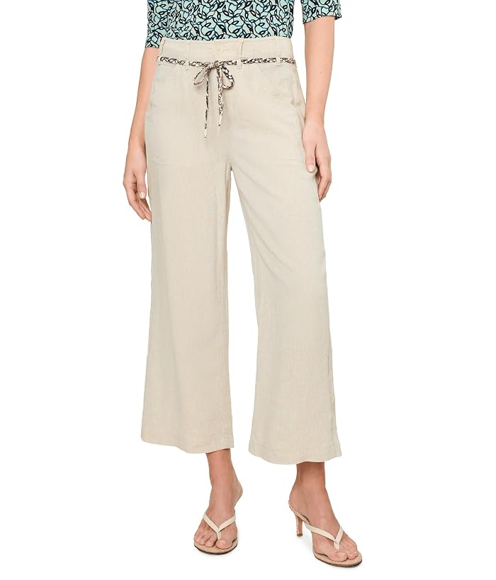 NIC+ZOE Eliot Wide Leg Rumba Linen Belted Crop Pants