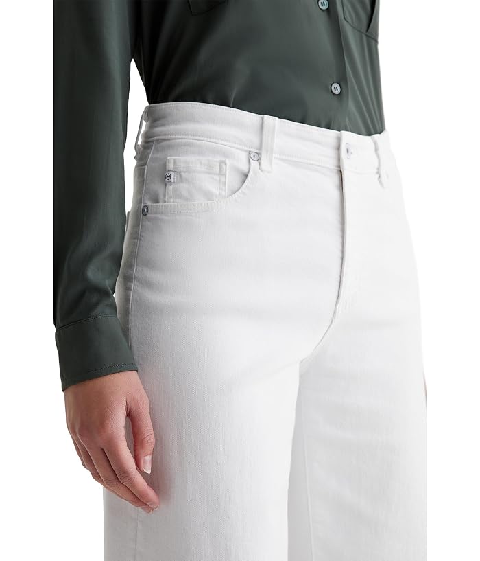 AG Jeans Saige Mid-Rise Wide Leg Jeans in Gallery White - Image 4