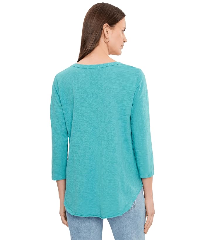Mod-o-doc 3/4 Sleeve V-Neck Tee with Curved Hem - Image 4