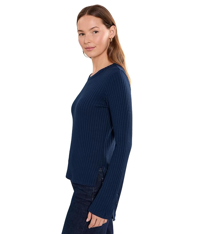 Liverpool Los Angeles Long Sleeve with Slit Scoop Neck Knit Top - Image 3