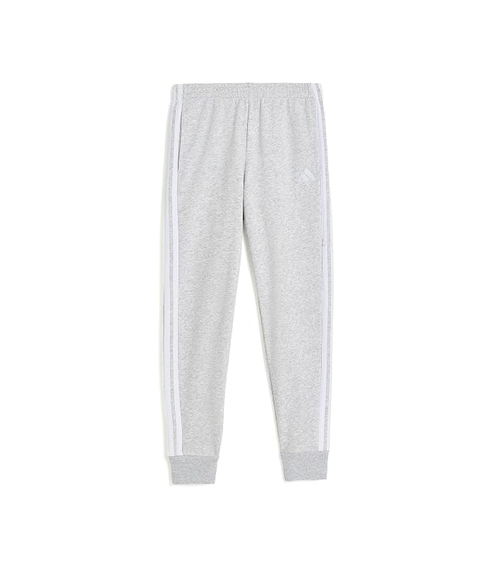 adidas Kids Elastic Waistband 3-Stripe Rib Cuff Joggers (Big Kid) - Image 4