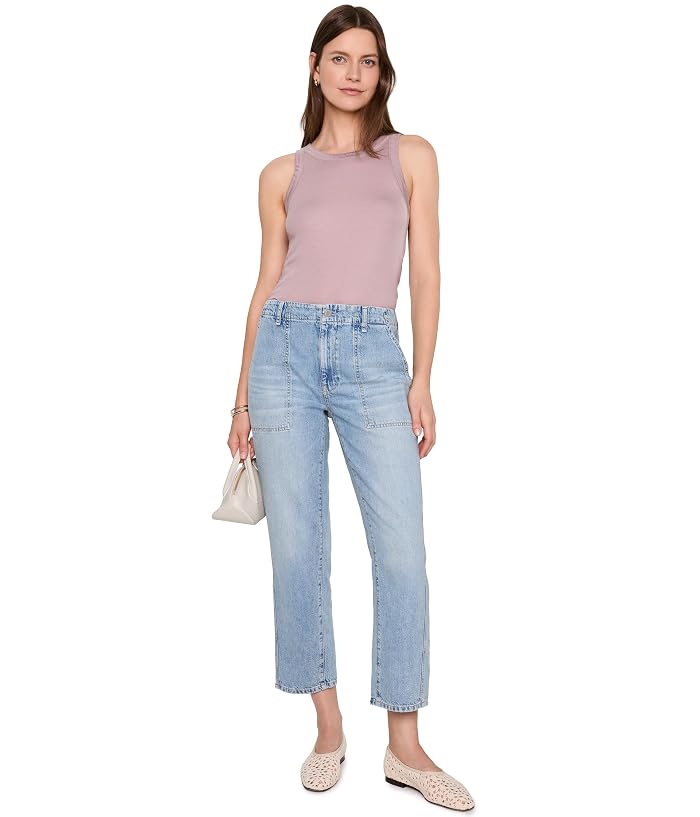 AG Jeans Analeigh Mid-Rise Utility Pants in Wine Garden - Image 2