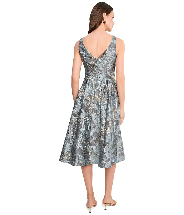 Adrianna Papell Jacquard Tea Length Dress - Image 4