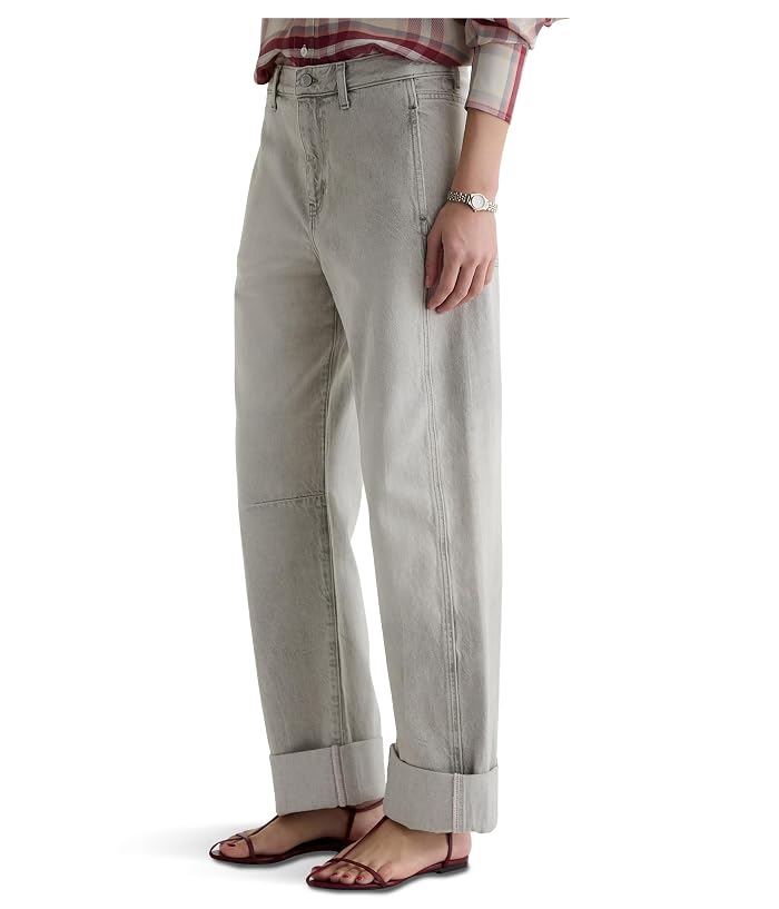 AG Jeans Mercer High-Rise Cuffed Barrel Jeans in Sensory - Image 2