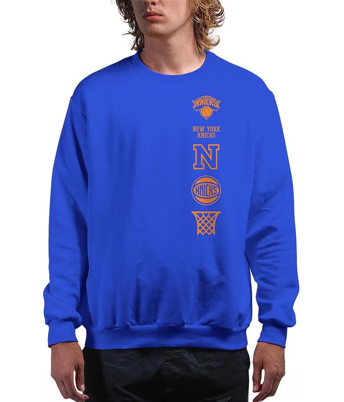 Junk Food Clothing Officially Licensed NBA Stacked Logo Crew Neck Sweatshirt - Image 3