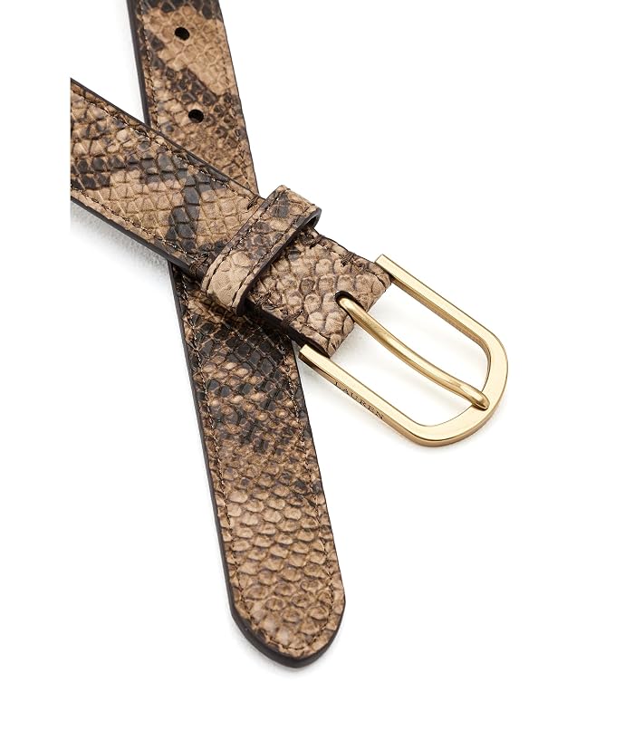 Lauren Ralph Lauren Rounded-Buckle Embossed Skinny Belt - Image 3