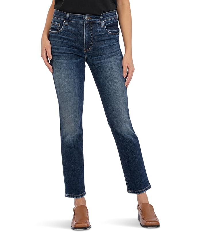 KUT from the Kloth Reese High-Rise Fab Ab Ankle Straight Jeans in Enchantment