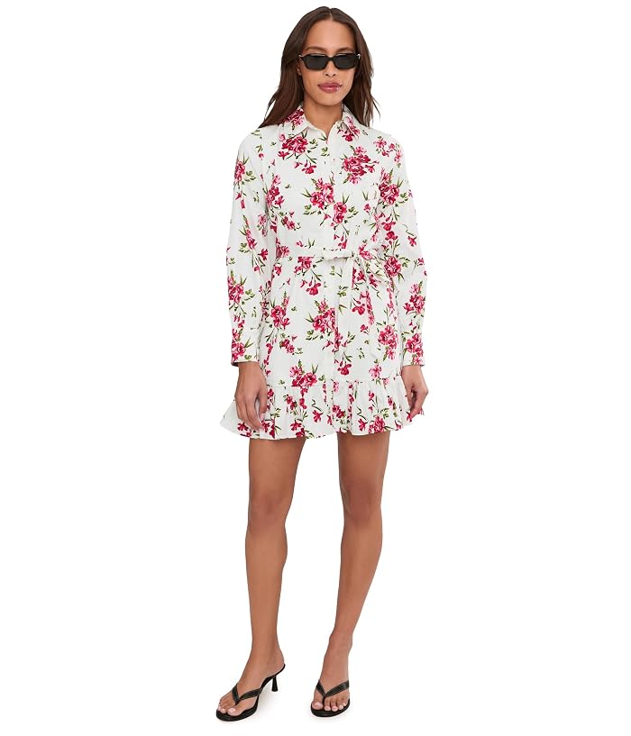 CeCe Collared Button Down Long Sleeve Ruffle Mini Dress - Image 2