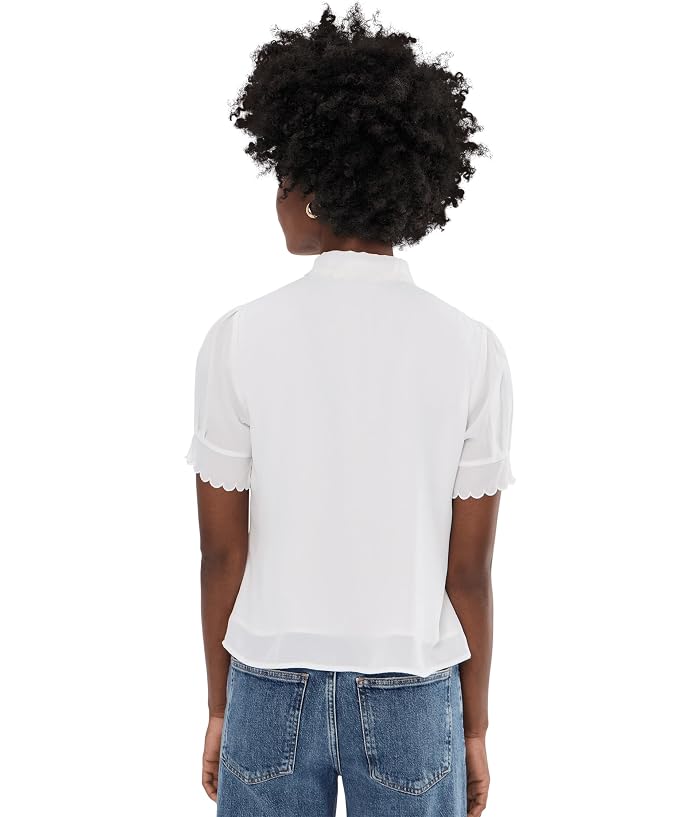 CeCe Short Sleeve Scallop Top - Image 4
