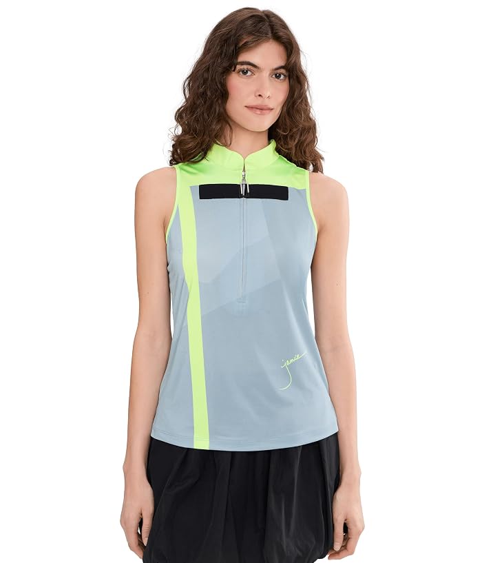 Jamie Sadock Mirror Zip Mock Sleeveless Color Block